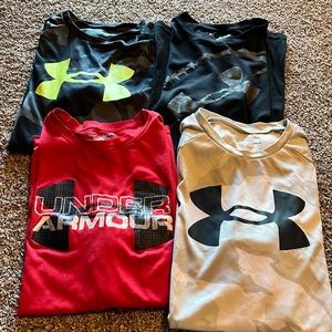Lot of 4 youth XL Under Armour shirts Heat Gear